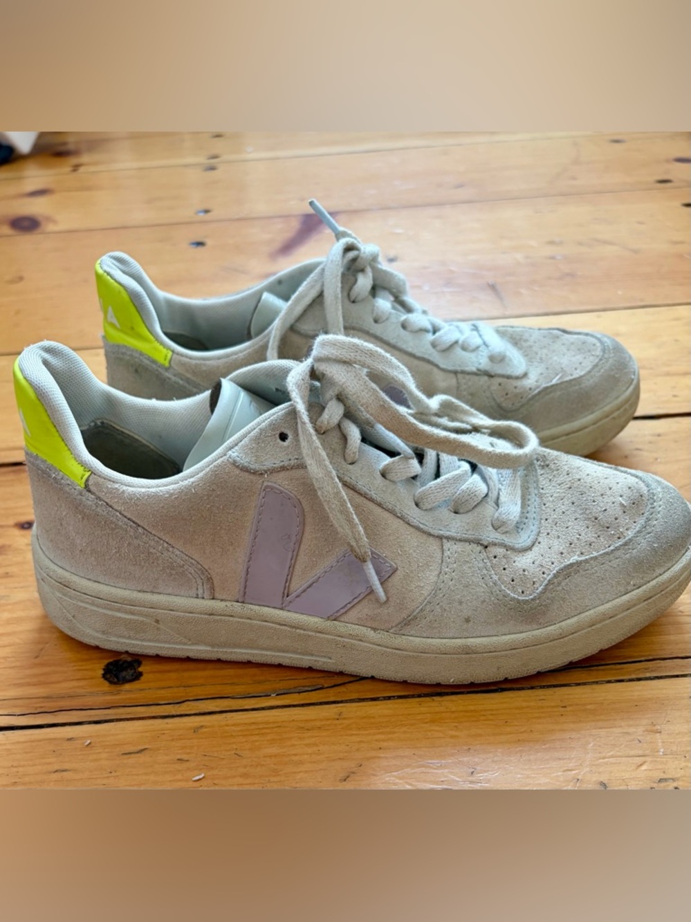 $195 Veja Women's Purple V-10 Suede Leather Low-Top Lace-up Sneaker Shoes Size 6